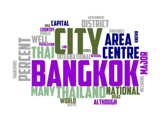Bangkok Typography Banner: A Hand-Drawn Wordcloud for Versatile Creative Use