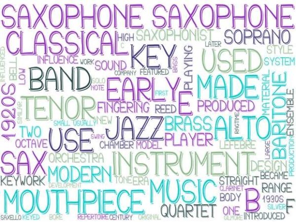 Saxophone Wordcloud Sublimation Tumbler