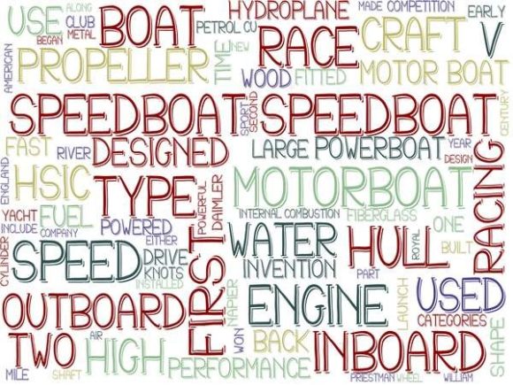 Speedboat Wordcloud Wallpaper: A Versatile Design Asset for Creative Projects